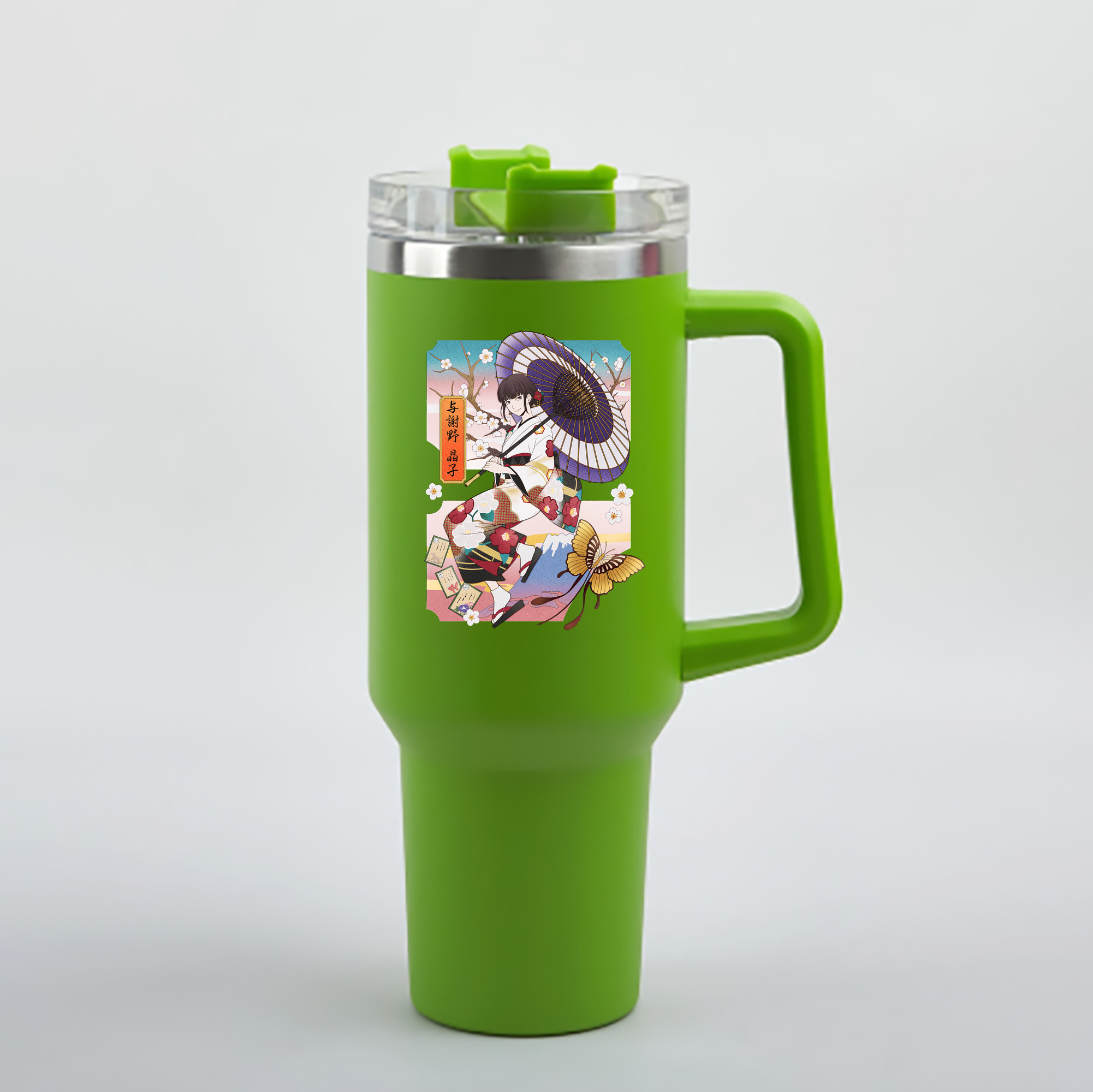 （画像用） 文豪ストレイドッグス Bungo Stray Dogs 1200mL車用タンブラー - クリスタルステッカー（プラスチックストロー付き）